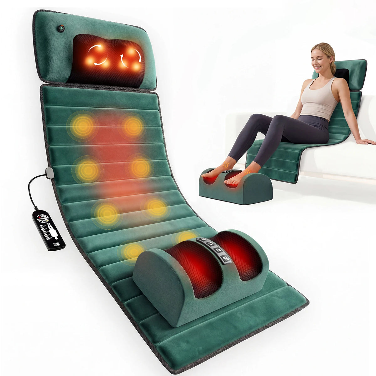 HomeMessa Detachable Full Body Vibration Massage Mat with 10 Motors