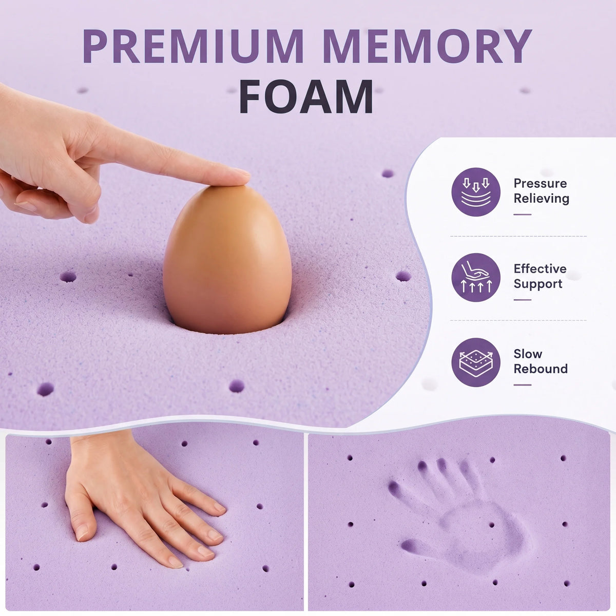 MCQ Gel Cooling Memory Foam Mattress Topper For Home Bedroom
