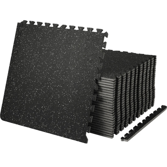 SucceBuy Interlocking Gym Floor Mats With EVA Foam Rubber Top