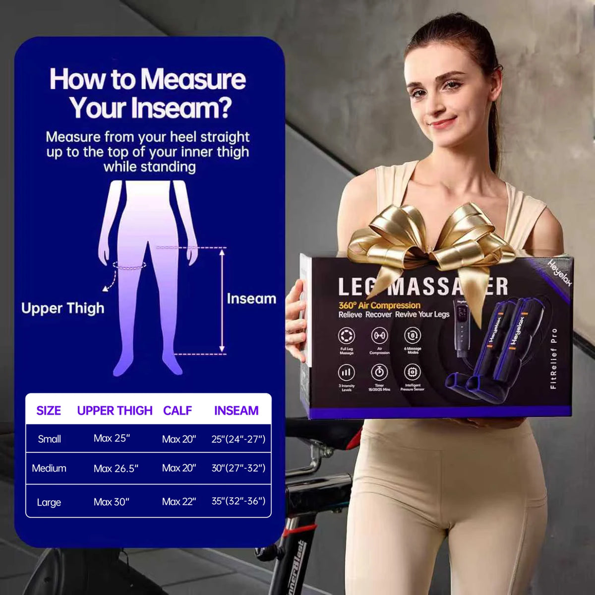 Heyelax Leg Compression Massager For Circulation And Muscle Relaxation