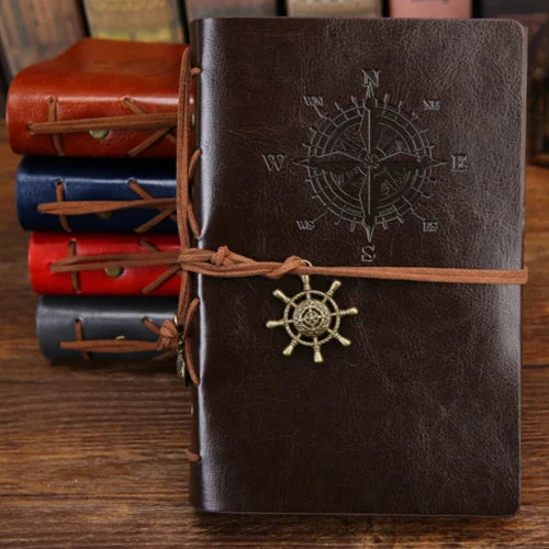 Vintage PU Leather Spiral Journal With Replaceable Pages