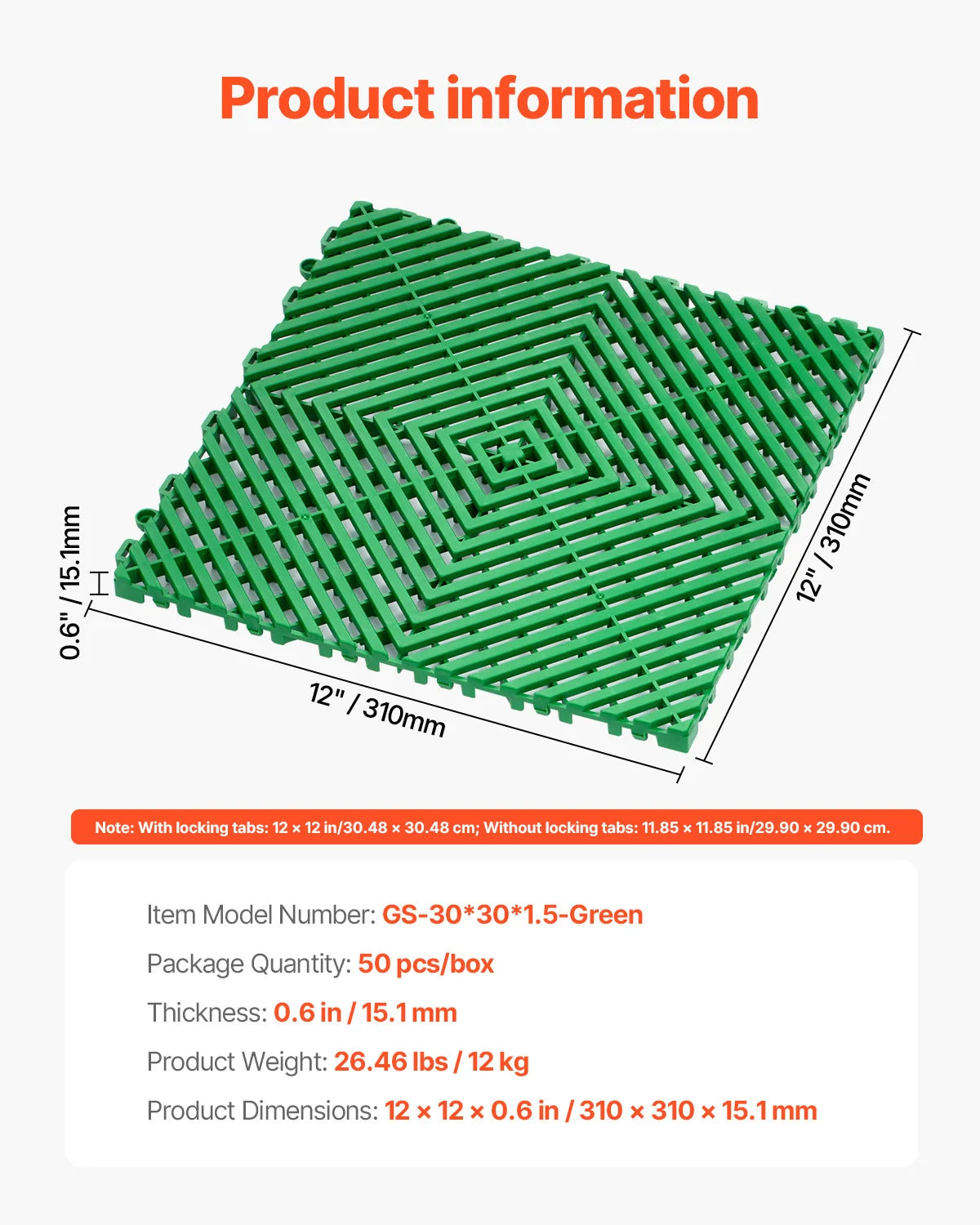 SucceBuy Interlocking Non-Slip Drainage Floor Tiles for Shower