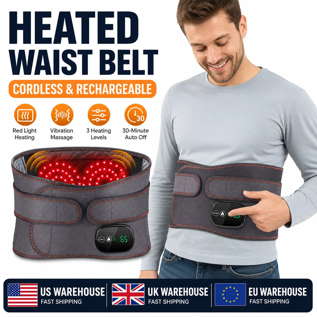Hailicare Heated Waist Massage Belt With Vibration And Red Light