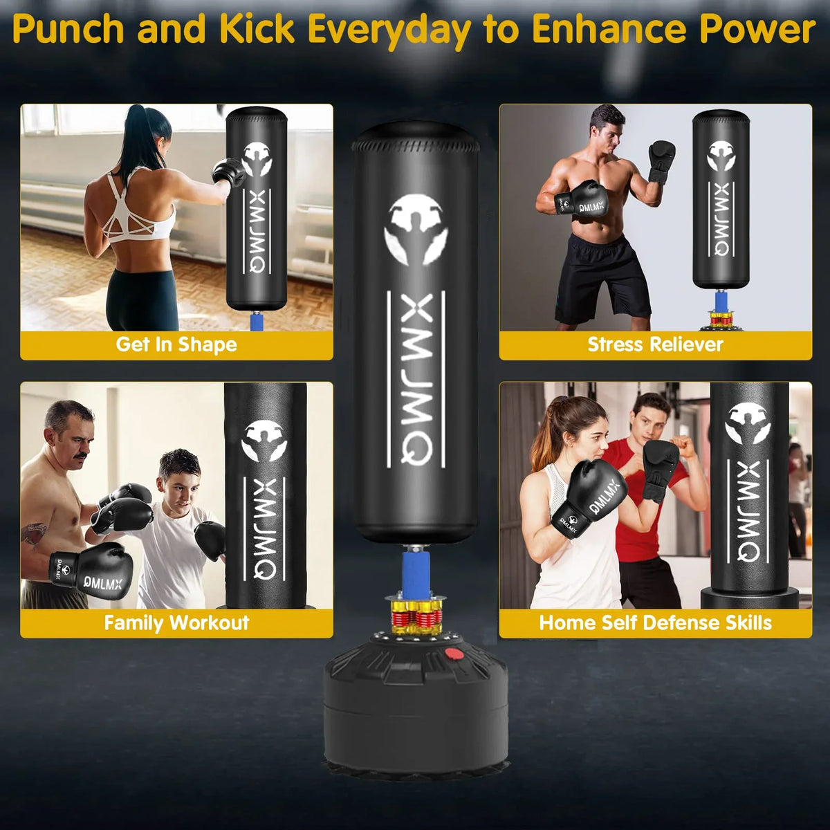LEKARO Standing Boxing Sandbag With Suction Cup For Home Training