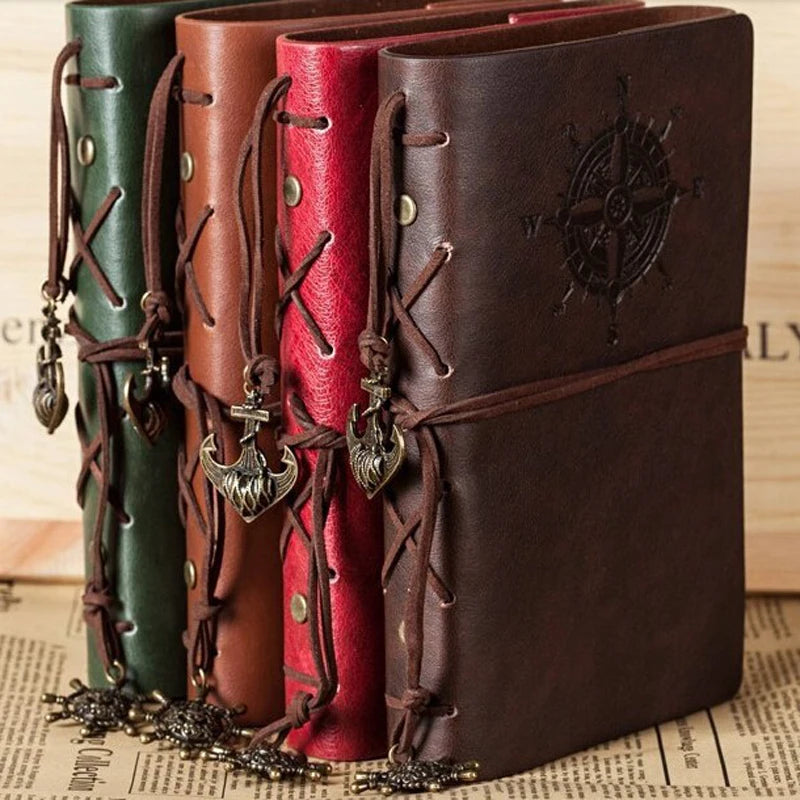 Vintage PU Leather Spiral Journal With Replaceable Pages