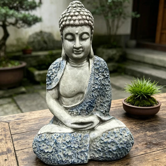 Outdoor Resin Meditating Buddha Statue Zen Garden Home Decor Ornament