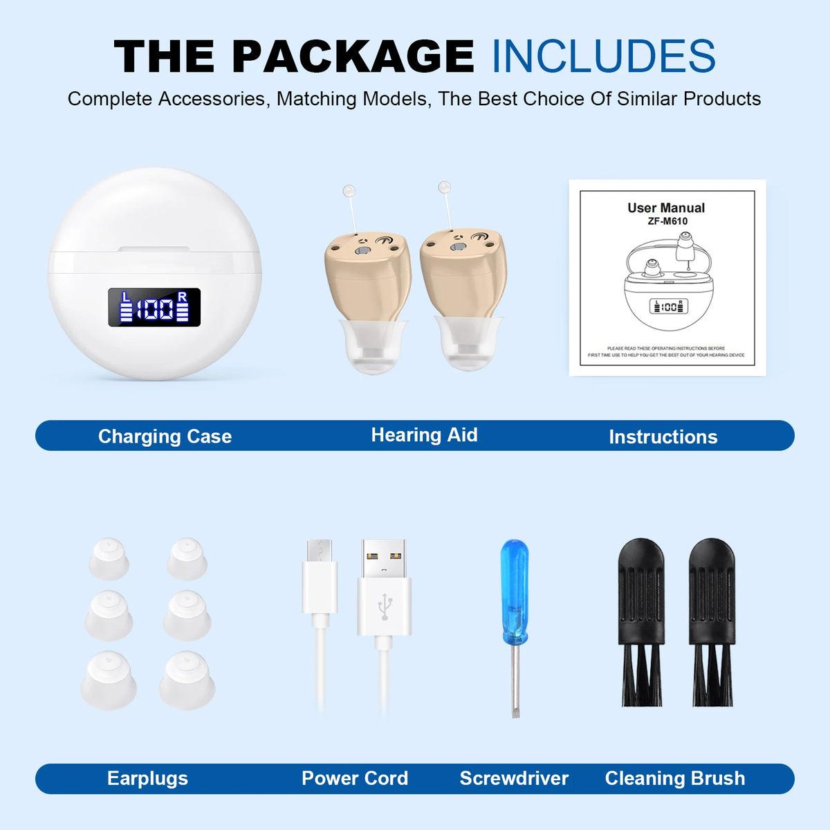 K&F Coptee Mini Rechargeable Hearing Aid Adjustable Volume Control