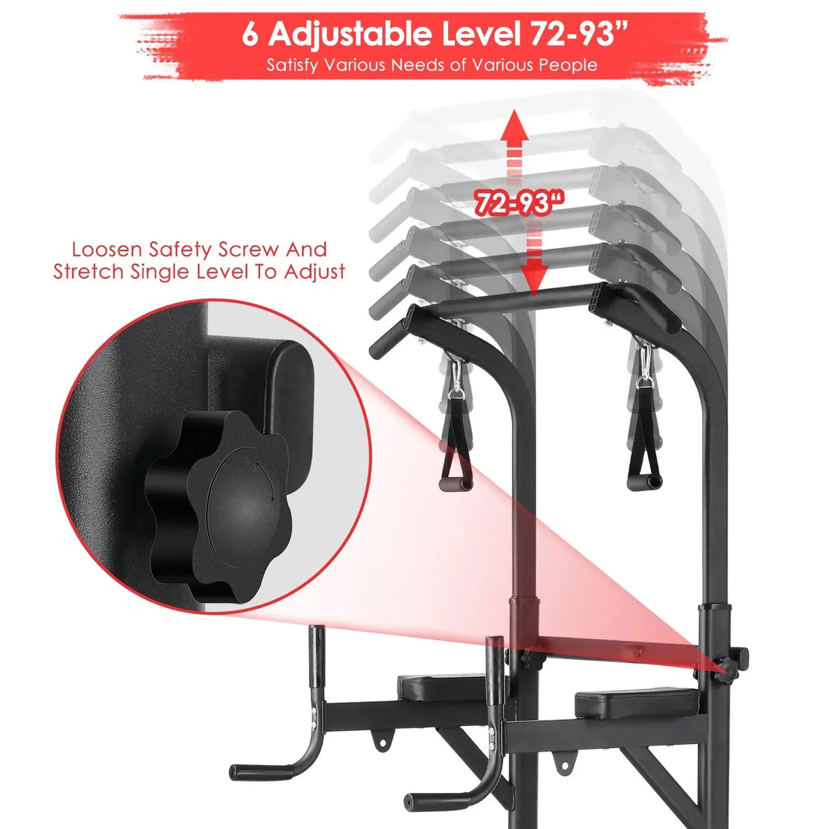 Homfa Multifunctional Power Tower Foldable Pull Up And Dip Station