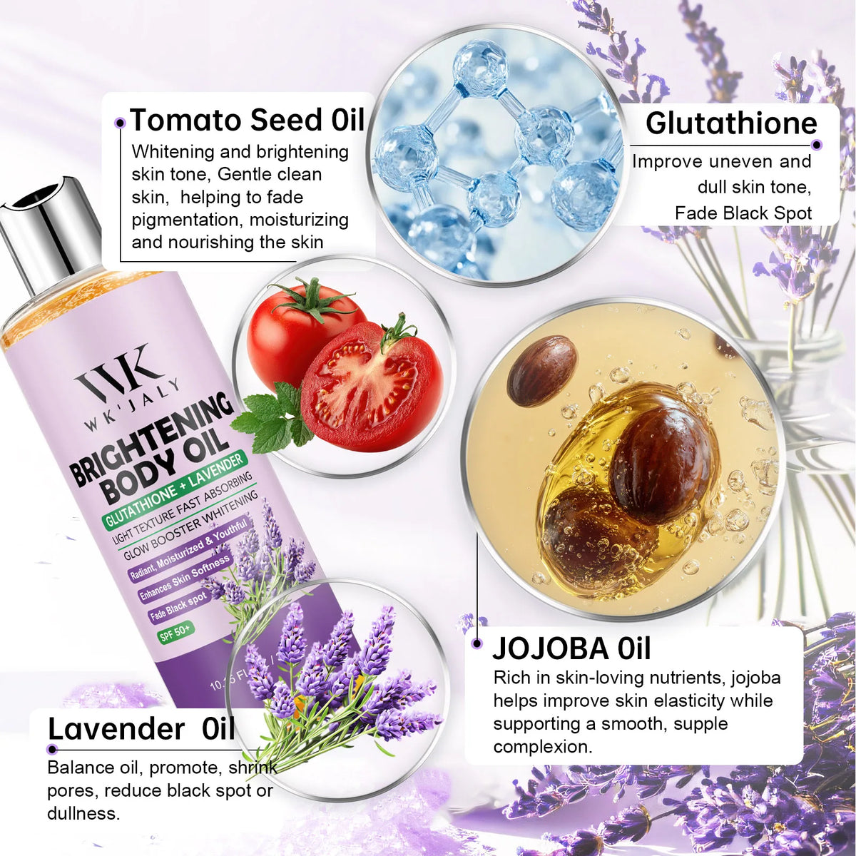 WK JALY Lightening Body Oil For Deep Moisturizing Skin Care