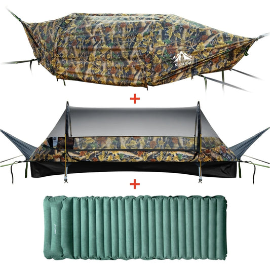 Night Cat Flat Lay Camping Hammock With Mosquito Net