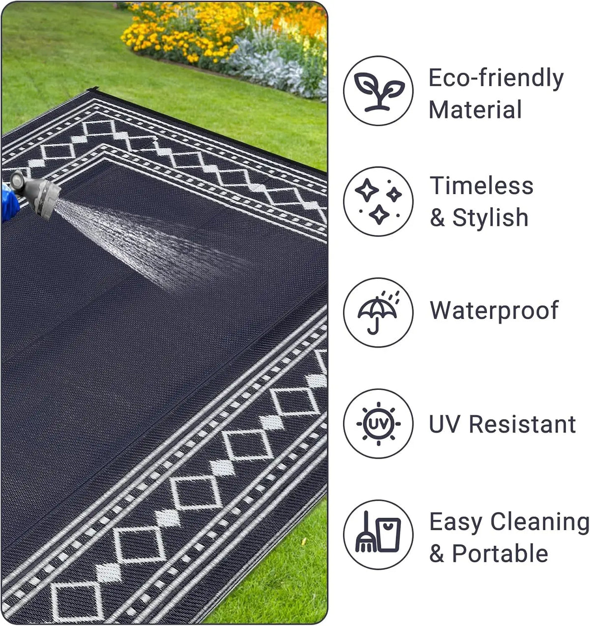 Garvee Washable Waterproof Polyester Rug With Flocking Design For Home