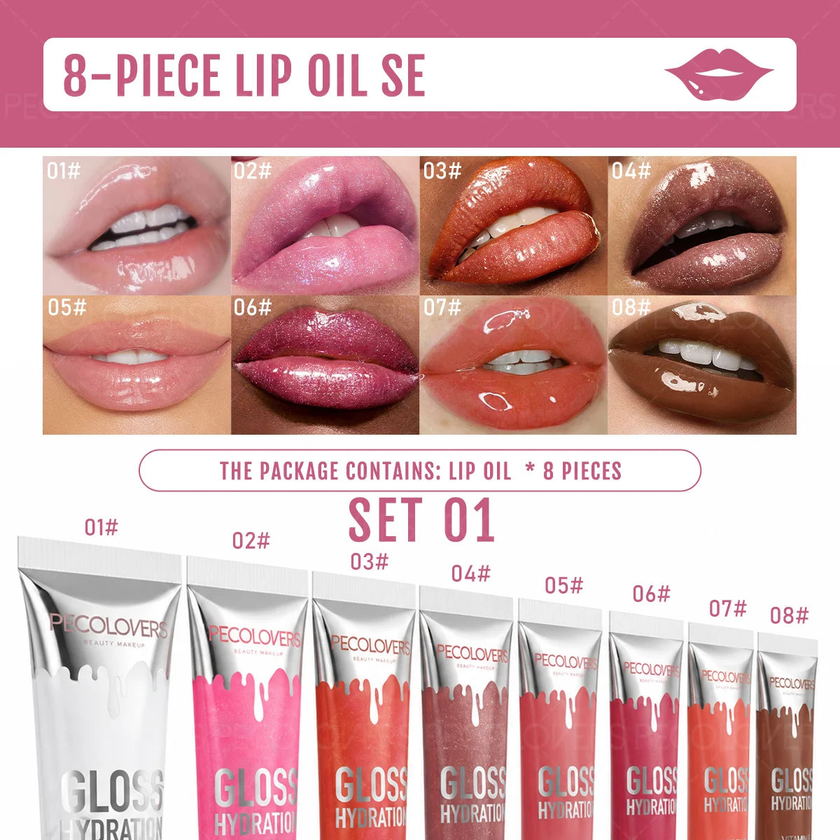 Moisturizing Multi Shade Lip Gloss Oil Kit For Daily Wear