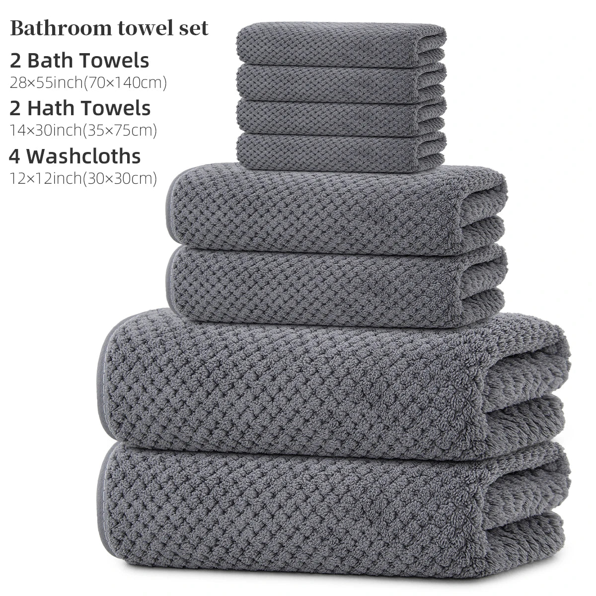 Premium 8 Piece Towel Set Soft Absorbent Machine Washable