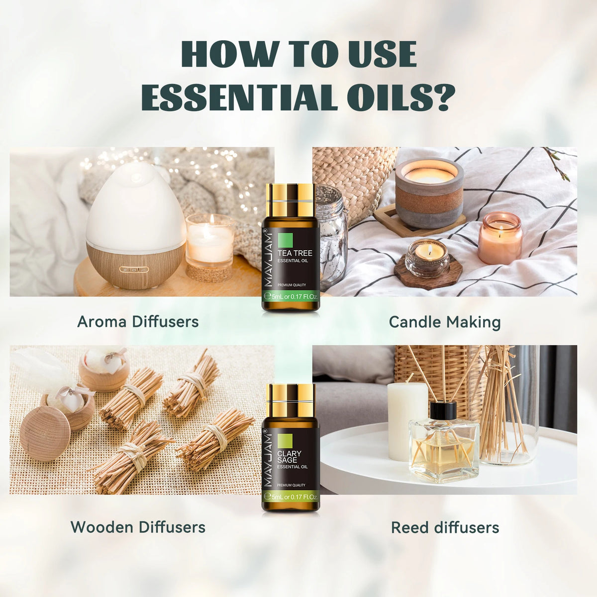 MAYJAM Premium Essential Oil Aromatherapy Gift Set For Home