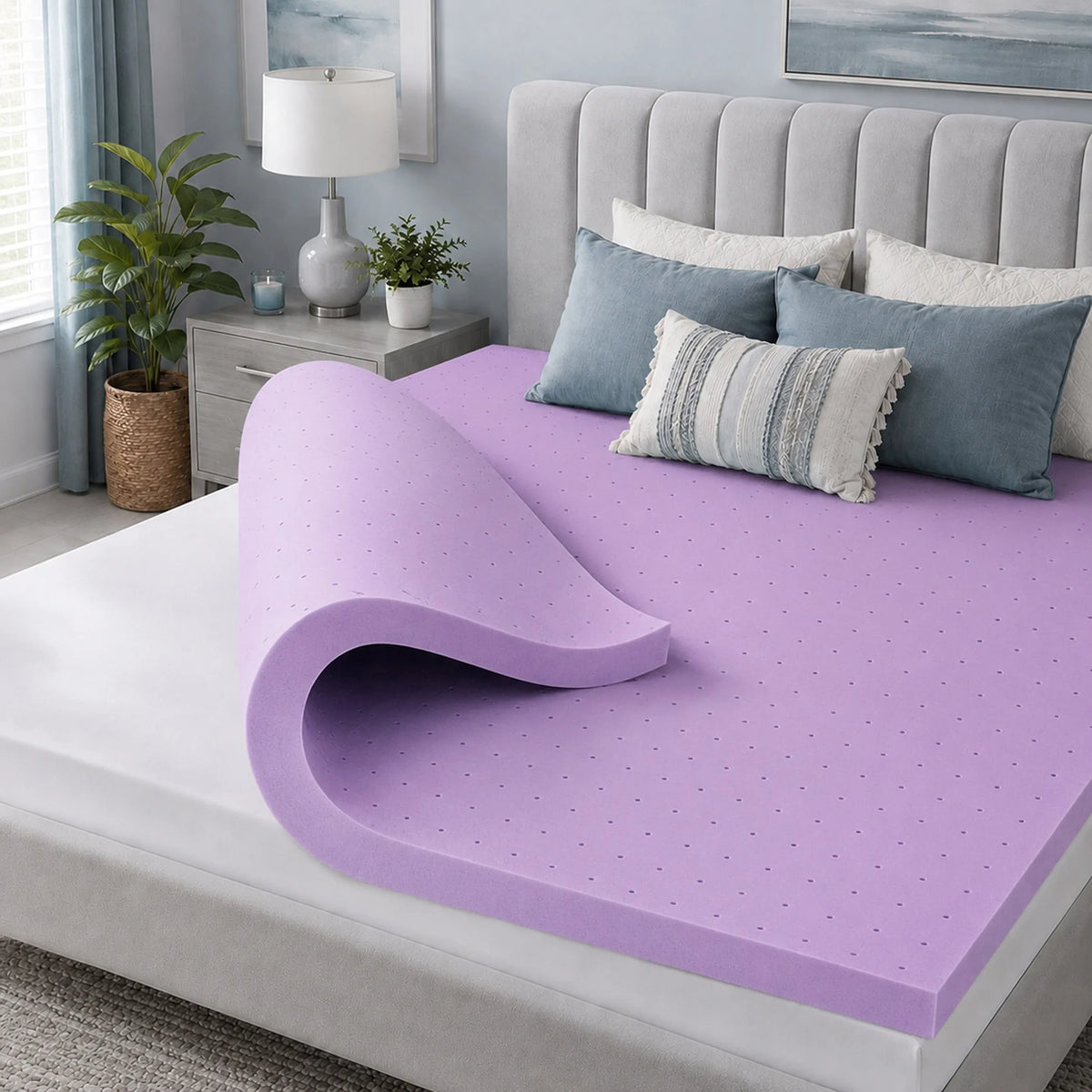 MCQ Gel Cooling Memory Foam Mattress Topper For Home Bedroom