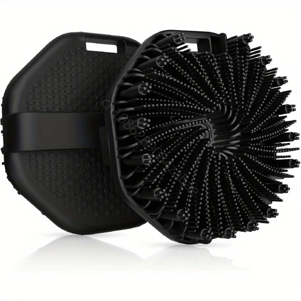 Gentle Silicone Back Brush With Handle For Effective Body Exfoliation
