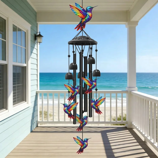 Elegant Hummingbird Aluminum Wind Chime For Outdoor Garden Patio Decor