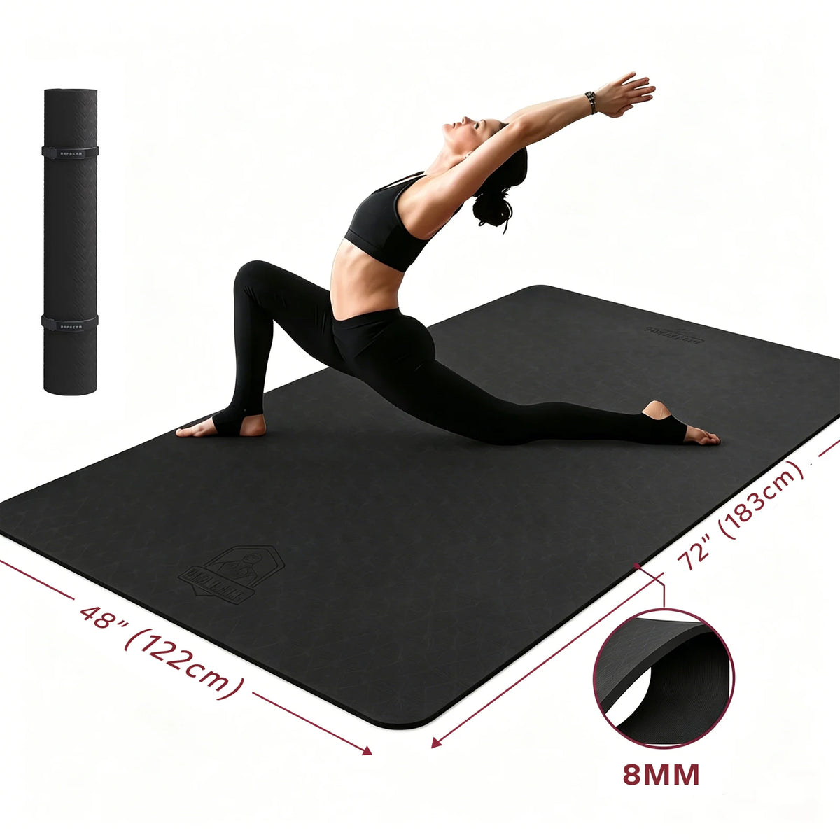 Hapbear Premium Dual Sided Non Slip TPE Fitness Mat