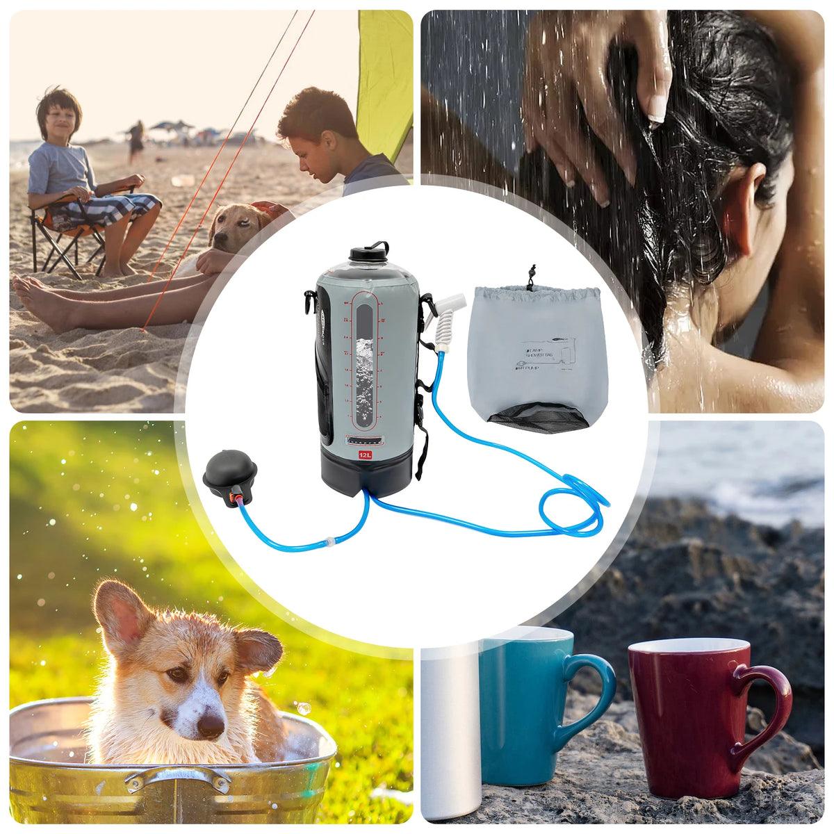 Bymaocar Portable Solar Shower Bag For Outdoor Camping Adventures