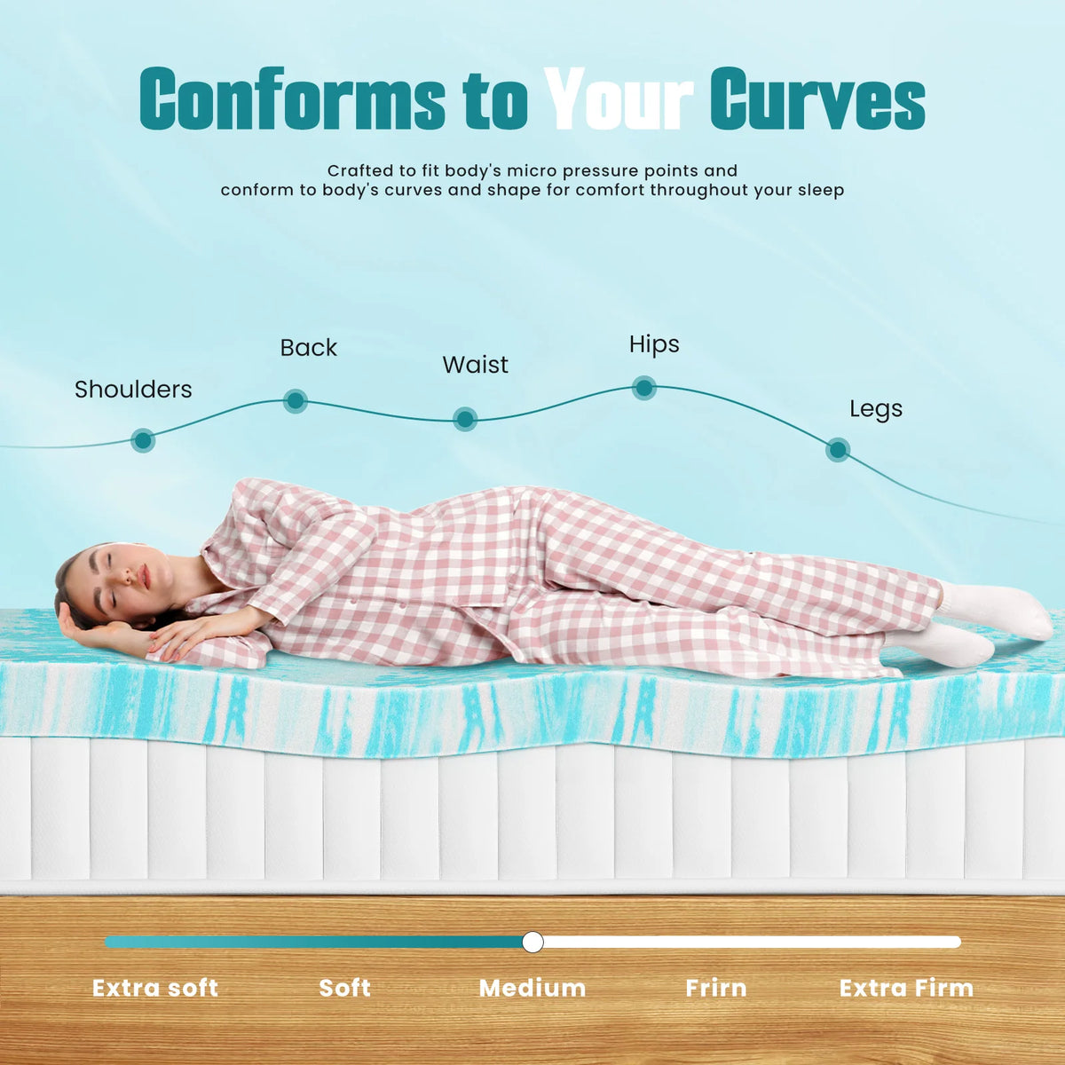 MCQ Gel Memory Foam Cooling Bed Mattress For Bedroom