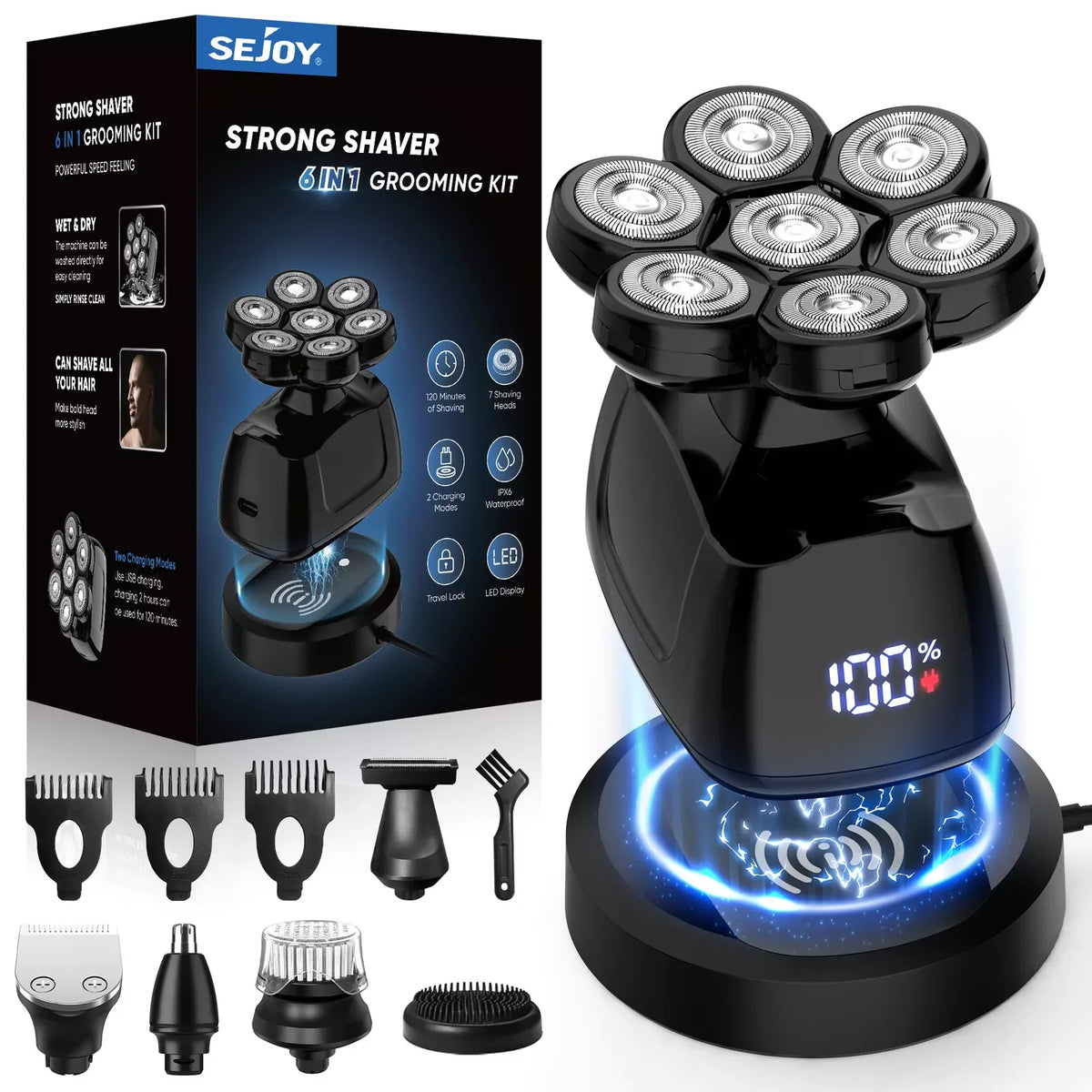 Sejoy 6 In 1 Cordless Electric Razor And Hair Clipper