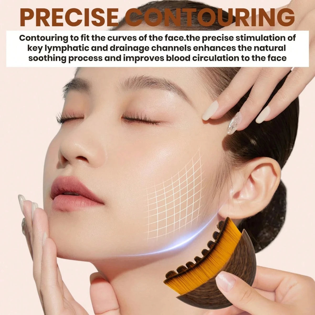 Professional Lymphatic Face Sculpting Brush For Chin And Jawline