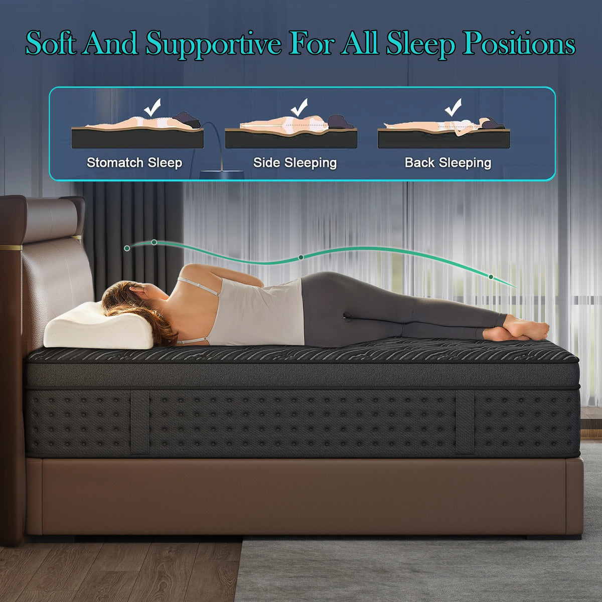 Premium Memory Foam Pocket Spring Mattress For Home Comfort