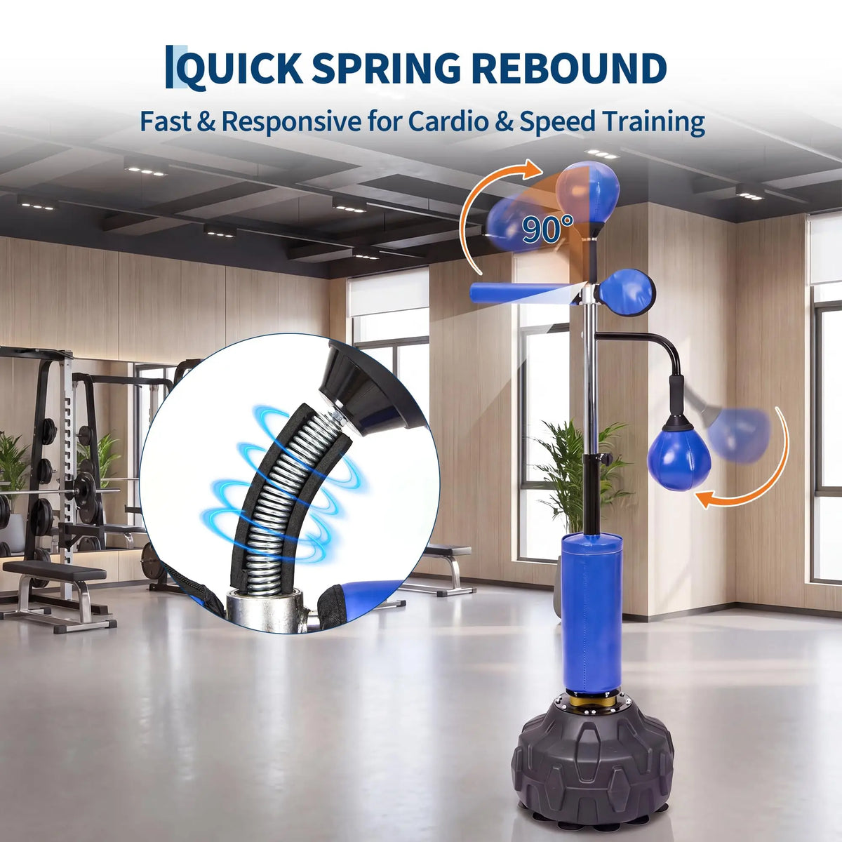 Freestanding Adjustable Boxing Bar With Two Speed Balls Swivel Head