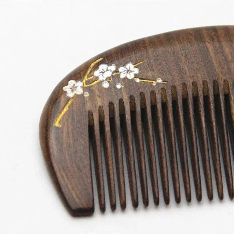 Natural Sandalwood Hair Comb Portable Pocket Massage For Women