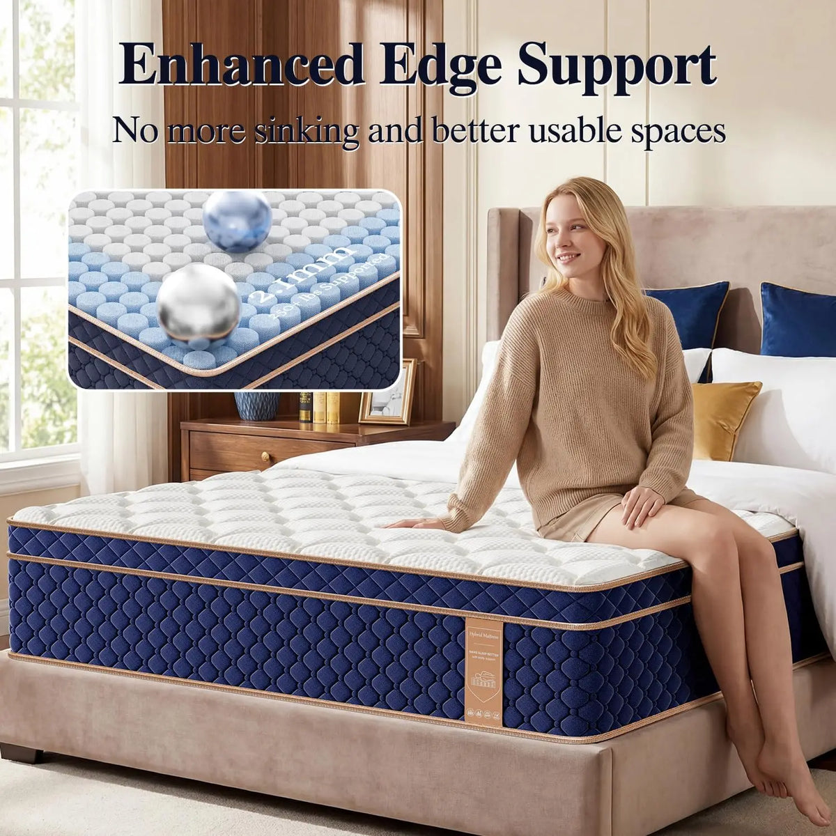 Medium Firm Gel Memory Foam Hybrid Mattress With Motion Isolation